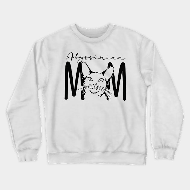 Cat Lover Gift - Abyssinian Mom - Ticked Tabby Cat Breed - Cat Mom - Rescue Kitten - Personalized Gifts For Mama - Unisex Graphic Tee Crewneck Sweatshirt by bob2ben